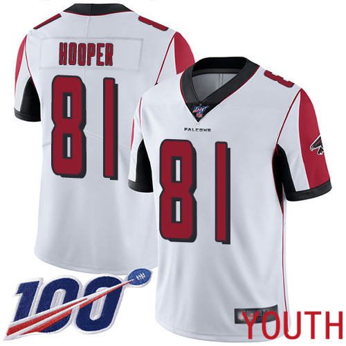 Atlanta Falcons Limited White Youth Austin Hooper Road Jersey NFL Football #81 100th Season Vapor Untouchable->atlanta falcons->NFL Jersey